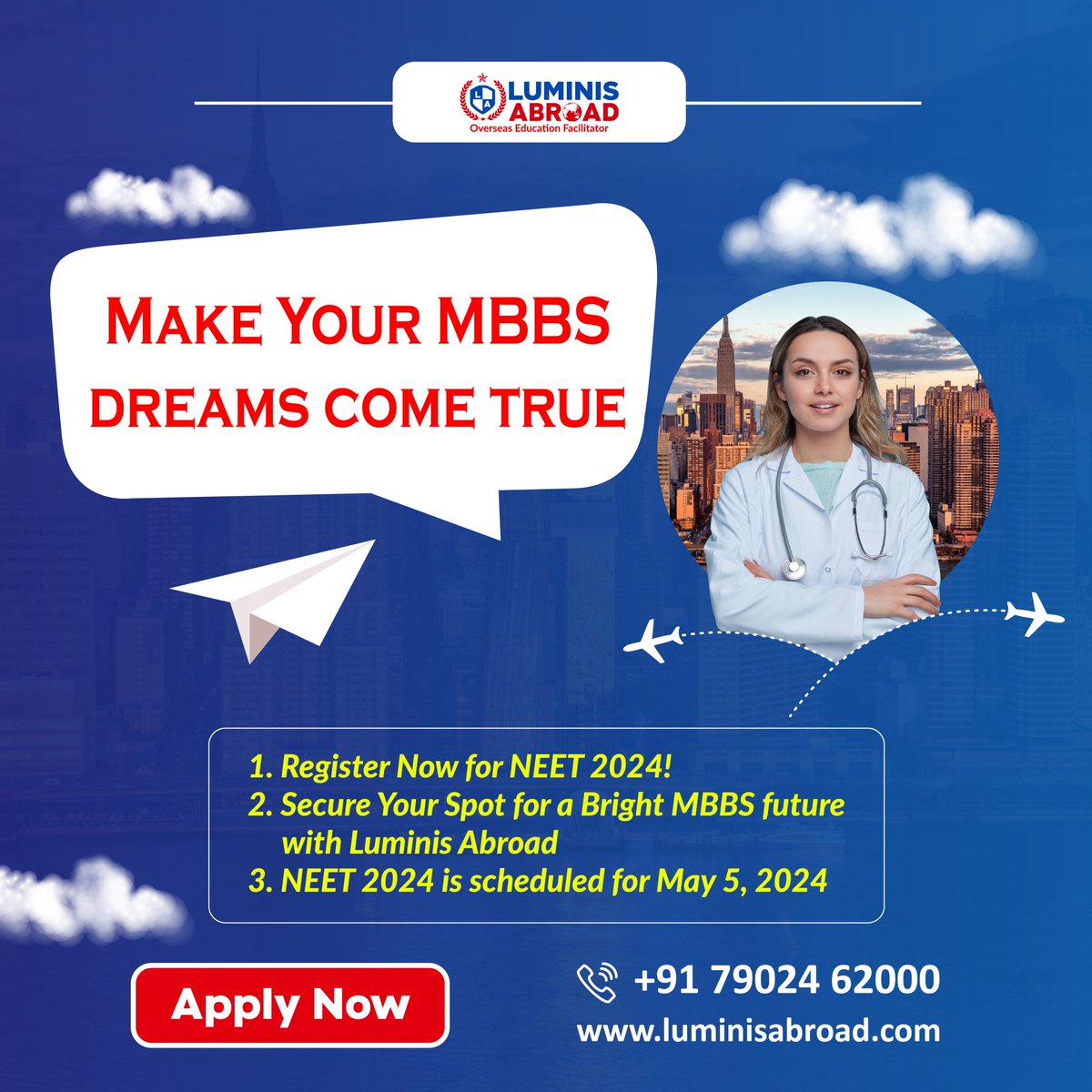 LuminisAbroad's tweet photo. Don't bother about the cost of studies for MBBS. Luminis Abroad makes MBBS studies in Europe easy and affordable.
Book your seats now
#luminisabroad #studyabroad #studyineurope #education #educationconsultant #kochi #trivandrum #mavelikara #calicut #perinthalmanna #kannur https://t.co/8BaCm8AY7k