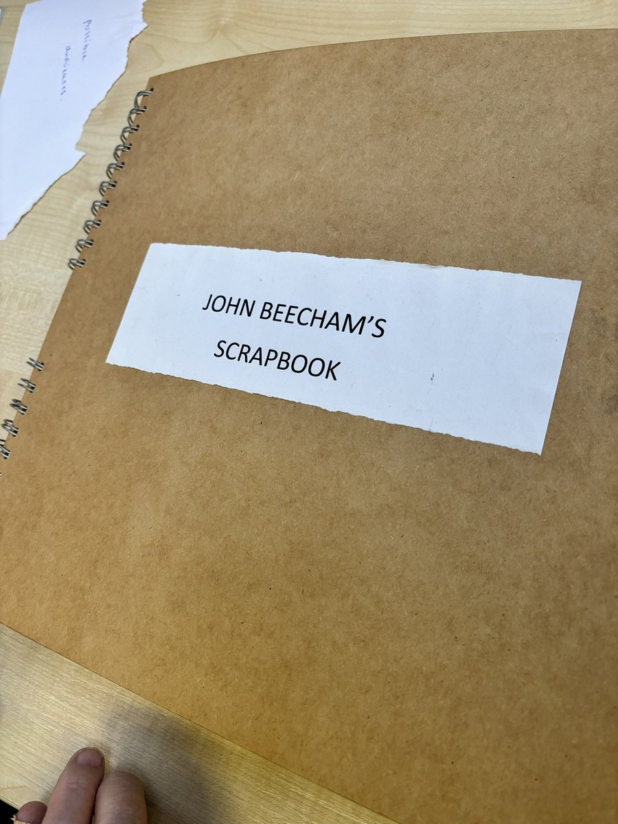 JazzArchive's tweet photo. Just arrived in from Somerset! 

Our head archivist David unpacking this incredible scrapbook of John Beecham’s personal photos https://t.co/1qeJgI9mnu