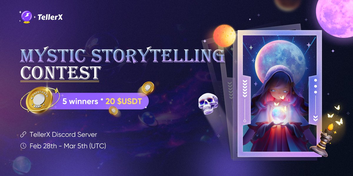 🌌✨ Embark on a Journey of Mystic Storytelling with #TellerX ✨🌌

📖 Mystical Tales and Adventures 📖

🗓️ Event: Feb 28th - Mar 4th, 2024
🔮 Theme: Snow Moon, the February full moon
✍️ Challenge: Contribute 300 words to our collective story in our #Discord activity channel
🏆