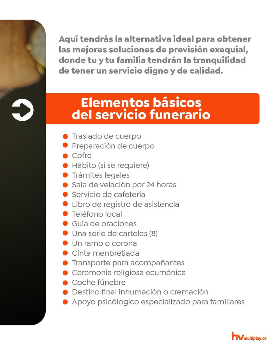 Visita nuestro sitio web para conocer más detalles y tomar la decisión que te brindará paz y seguridad en los momentos más delicados. 

#HVExequial #CuidadoIntegral  

hvmultiplay.co/excelenciaexeq…