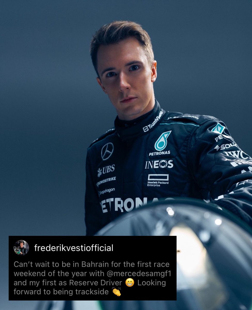Fred’s ready for his first <a href="/F1/">Formula 1</a> race weekend as a reserve driver of <a href="/MercedesAMGF1/">Mercedes-AMG PETRONAS F1 Team</a> 🙌🏼

#frederikvesti #teamvesti #formula1 #f1 #mercedesamgf1