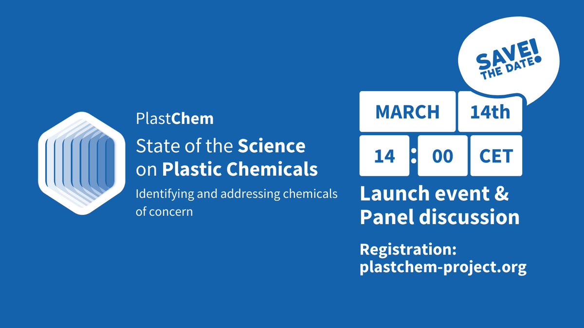 A year in the making, we are happy to announce the launch of our state-of-the-science report on plastic chemicals. Join us for the virtual launch on March 14th, 14:00 CET hosted by @GENetwork. Registration: plastchem-project.org #INC4 #plasticstreaty #plasticpollution