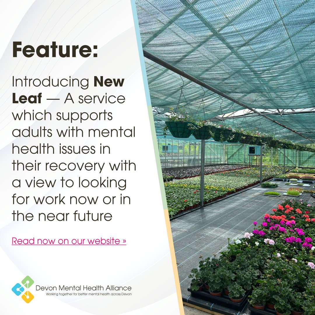 The Devon Mental Health Alliance (@devonmha) on Twitter photo Colleagues from the Alliance were recently invited to attend a meeting at New Leaf and were hugely impressed by their work! This <a href="/DPT_NHS/">Devon Partnership NHS Trust</a> service helps people with a mental health condition work towards employment.
Read the full feature on our website: loom.ly/Yfrq0hs Colleagues from the Alliance were recently invited to attend a meeting at New Leaf and were hugely impressed by their work! This <a href="/DPT_NHS/">Devon Partnership NHS Trust</a> service helps people with a mental health condition work towards employment.
Read the full feature on our website: loom.ly/Yfrq0hs