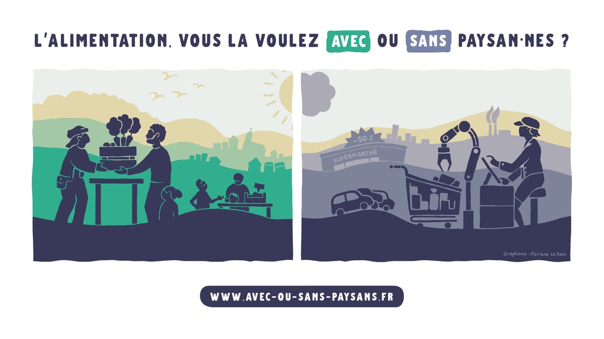 ⚖️ Pour cela, la #LOA doit miser sur une installation massive de paysannes et paysans en leur donnant les moyens de concrétiser leurs projets agroécologiques et bio. Le gouvernement doit décider d’un cap clair entre une agriculture #AvecOuSansPaysans 👇 🌐 avec-ou-sans-paysans.fr