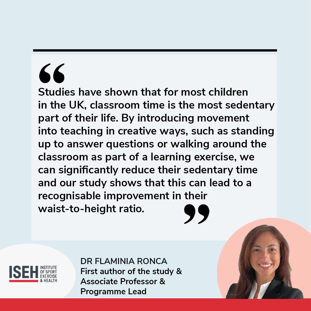 ISEH’s Prof. Mike Loosemore &amp; Dr <a href="/flaminiaronca/">Flaminia Ronca</a> have published research after implementing the Active Movement Programme, a health intervention targeted at reducing obesity in school children developed by Peter Savage. (👉)

Learn more in @EveningStandard tinyurl.com/3jwp4h3v