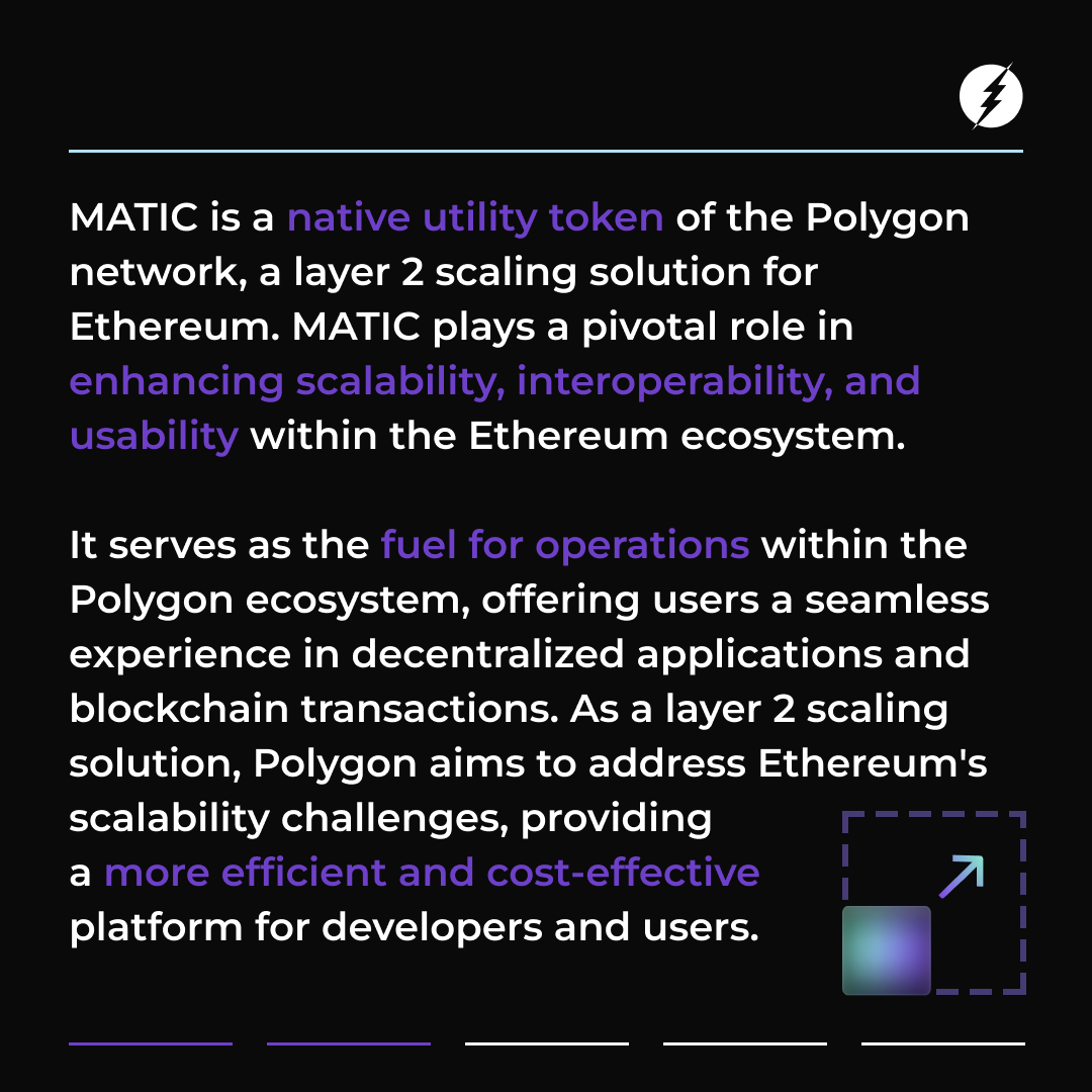 Flashlly_'s tweet photo. Say hello to #MATIC - a scalable layer 2 solution for the Ethereum blockchain. Since Ethereum is going through numerous network upgrades, does it still MATIC to scale up? Swipe right to find out!

#Learn #Crypto #Flashlly101 https://t.co/xQFX7M5FWo