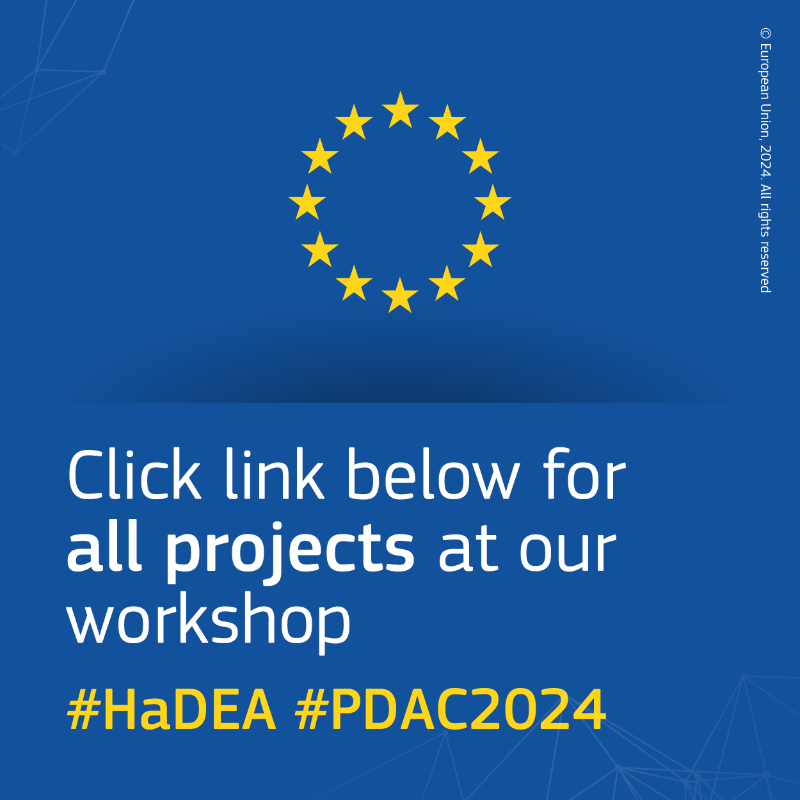 EU_HaDEA's tweet photo. Want to learn about #EUfunded R&amp;I projects in the field of mineral extraction?

Join our #workshop 'R&amp;I for Mineral Exploration and Extraction in the EU'
📅5 March, 14.00-16.00
📍EU booth #931, South Building, Metro Toronto Convention Centre

More info ⤵️

#EUatPDAC2024 #PDAC2024