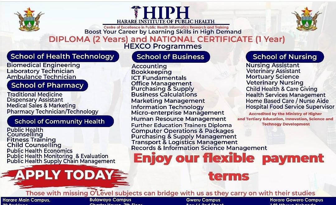 February Intake deadline tomorrow, February 29th, 2024. Don't Miss Out on your opportunity to secure your place.
#applytoday #februaryintake2024#schoolofpharmacy #schoolofcommunityhealth #schoolofpharmacy  #schooloftechnologies #schoolofbusiness #hiph #hararecampus