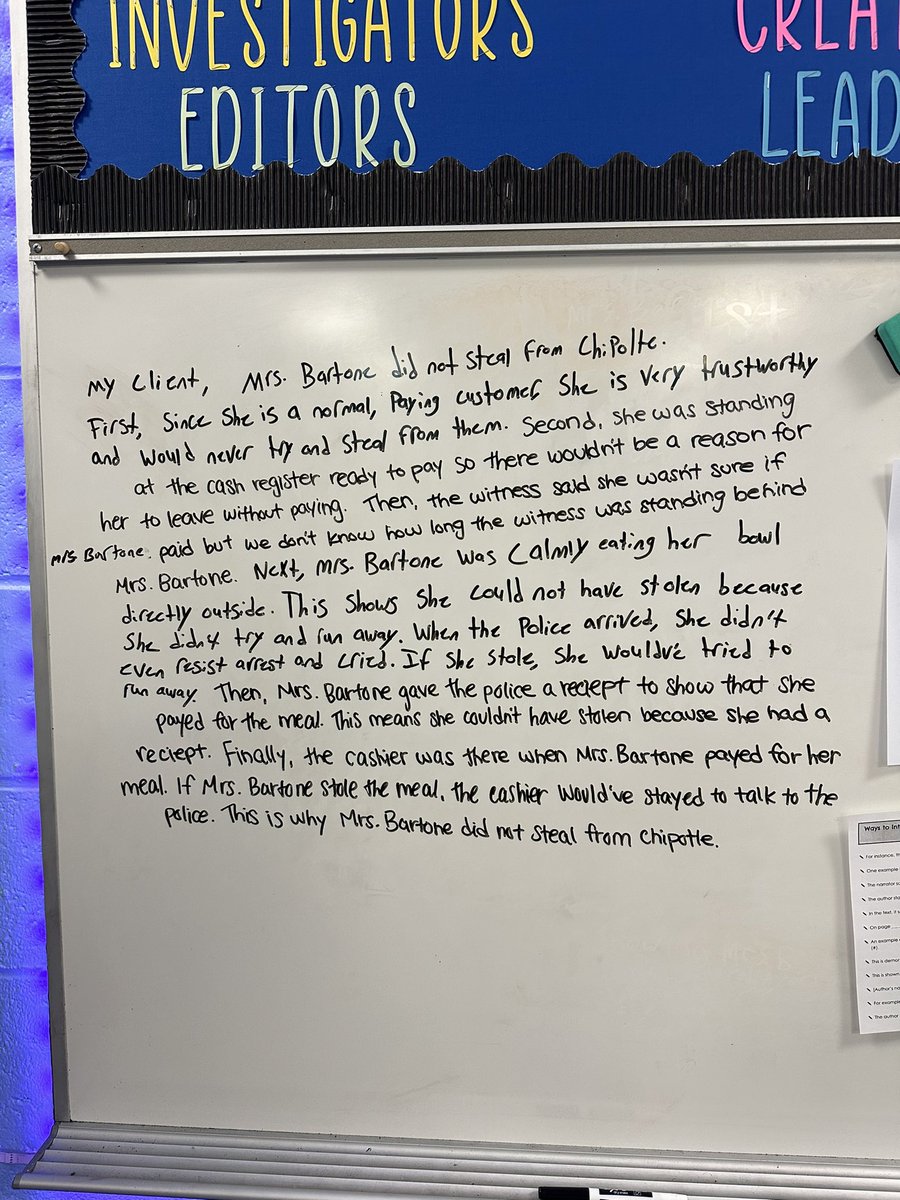 I am looking to hire a law firm to prove that I didn’t steal from Chipotle! Here’s my evidence, now craft me an opening statement that argues and explains why I’m innocent!