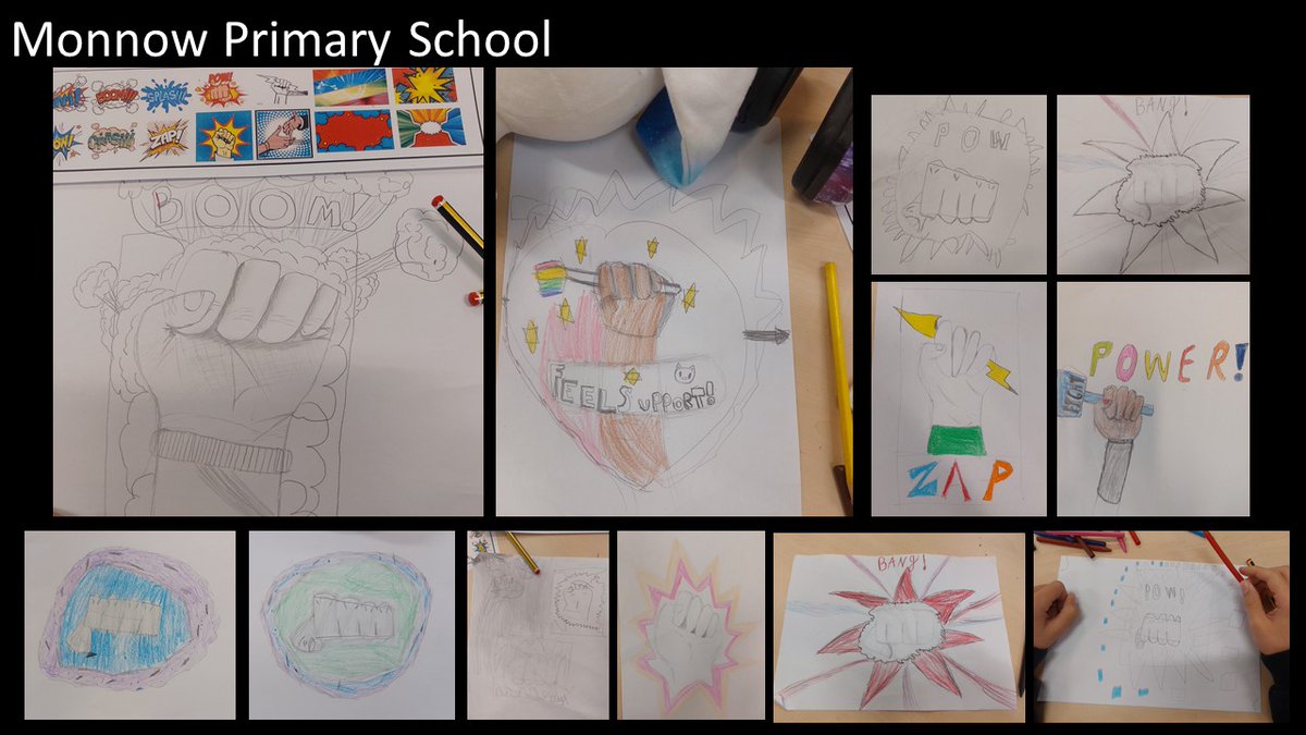 Another great morning, students from <a href="/Monnow_Primary/">Monnow Primary School</a> designing their own 'comic strip inspired hands' as part of our Create area experience sessions. Well done everyone, it was a fantastic session! <a href="/Transition_NHS/">NHSTransition</a>