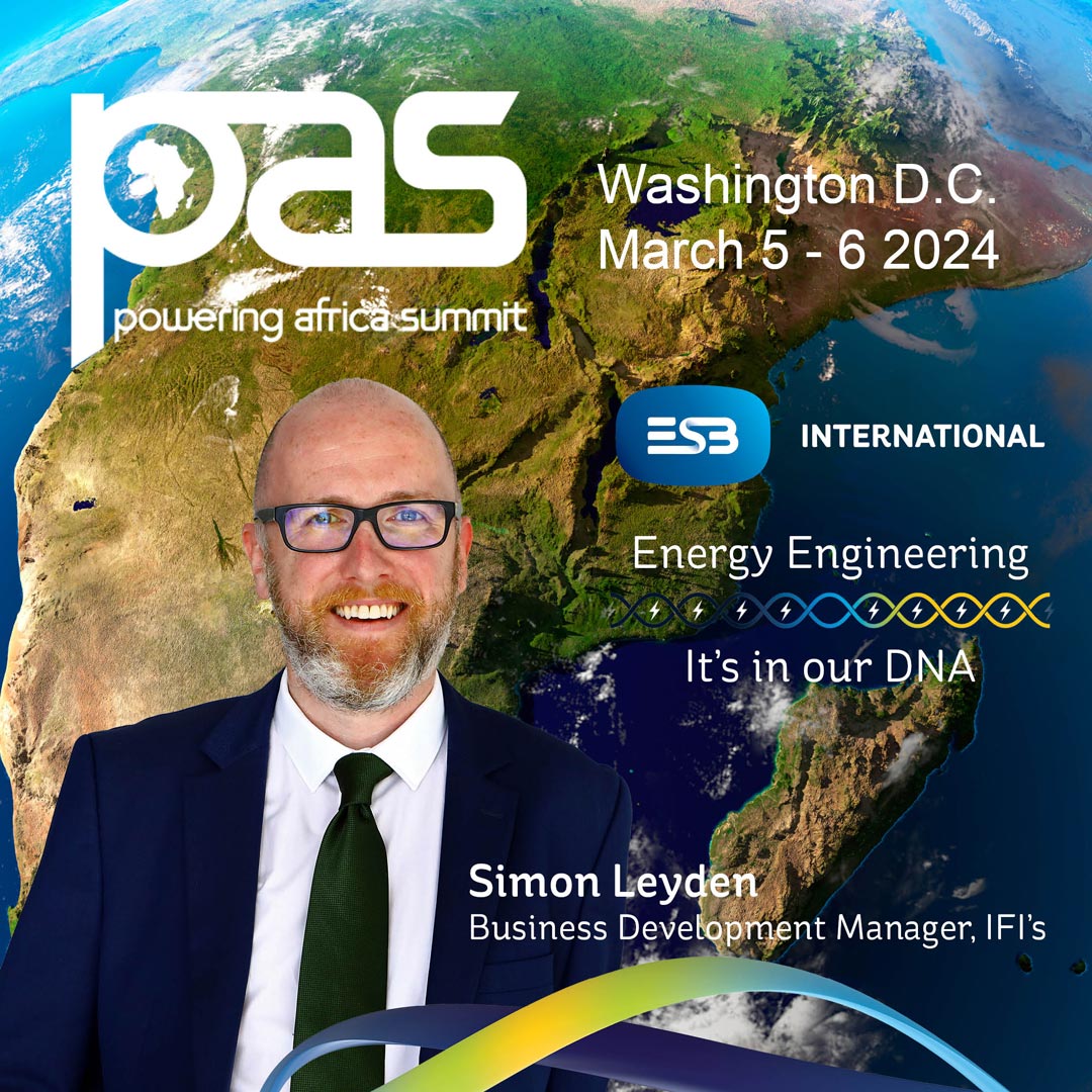 Simon Leyden, BD Manager, IFIs will attend the Powering Africa Summit to connect with stakeholders, strategic partners, industry leaders &amp; investors. We are committed to driving positive change in Africa's energy landscape. 

#ItsInOurDNA  #PAS24 
 esbinternational.ie