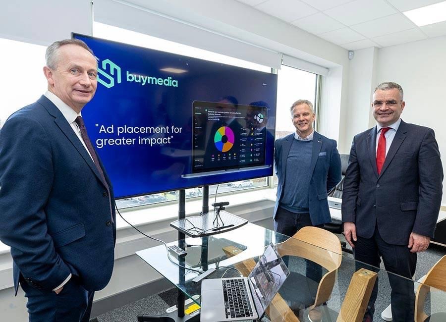 Great to visit Fergal O'Connor @buymediahq team at their hq @platform_94 Leo Clancy CEO of @enterprise-ireland joined us to celebrate the their new office and 100 new jobs and further internationalisation of the business. 👏👏 to Fergal and his team.