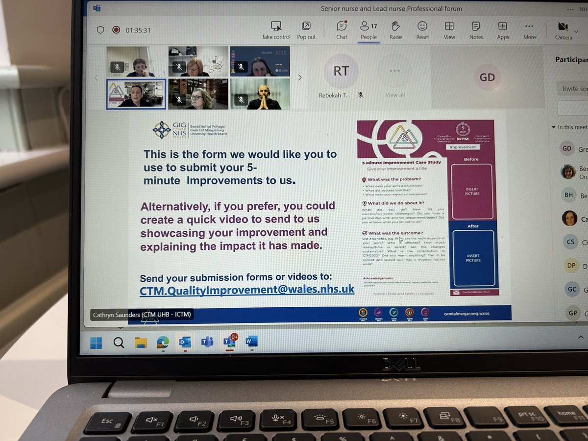 Great N&M senior/lead nurse professional forum today, expertly chaired by @gamgirl2000. Nursing dashboards; Carers; Llais;Quality Improvement; and lots more 😊@CwmTafMorgannwg @QICTM
