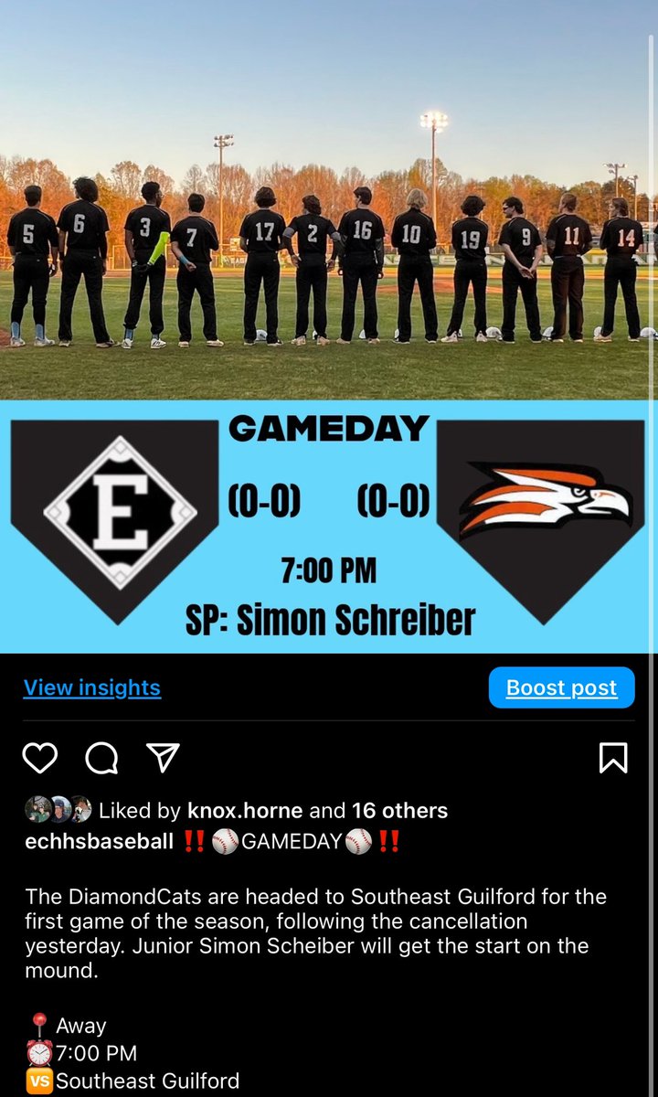 ECHHS Baseball tweet media