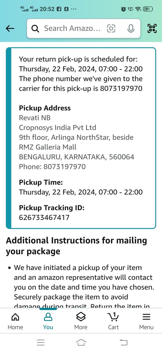 revati_nb's tweet photo. customer care told we will reschedule and send on 28th Feb but no one came , today I am contacting them now they are telling pickup is not possible. Pathetic customer care, ek kuch bolta hai, dusra kuch bolta hai https://t.co/xj6tRj5GD2
