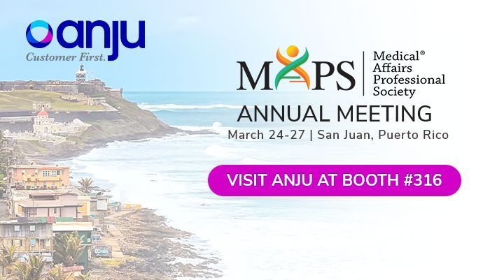 Join us at the MAPS yearly meeting of the Medical Affairs Professional Society in San Juan March 24-27th. Visit booth 316 and meet with our team about Anju’s robust Medical Affairs suite  #IRMSMAX, #PubstratMAX, and #TAScanCRM

👍 bit.ly/anjuevents 

#MedAffairs #MAPSEvent