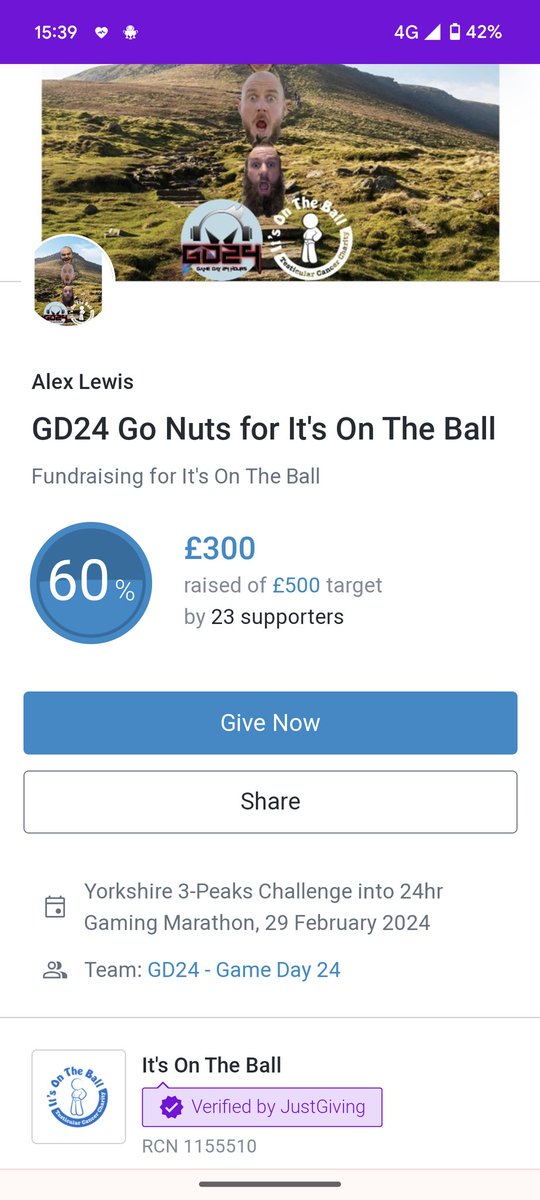 BEARlyplaying's tweet image. THIS. IS. EPIC!
£300 raised for @Itsontheball
We head north!
Hit the link to help us get to £500!
justgiving.com/page/gd24onthe…