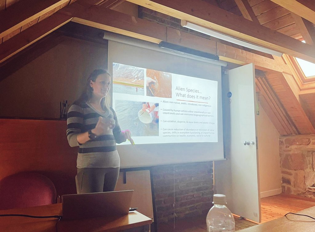 @ml_valliant, a member of the #NoWPaS2024 committee, talked about #salmonids in Iceland, and the spatial overlap of the alien European flounder!