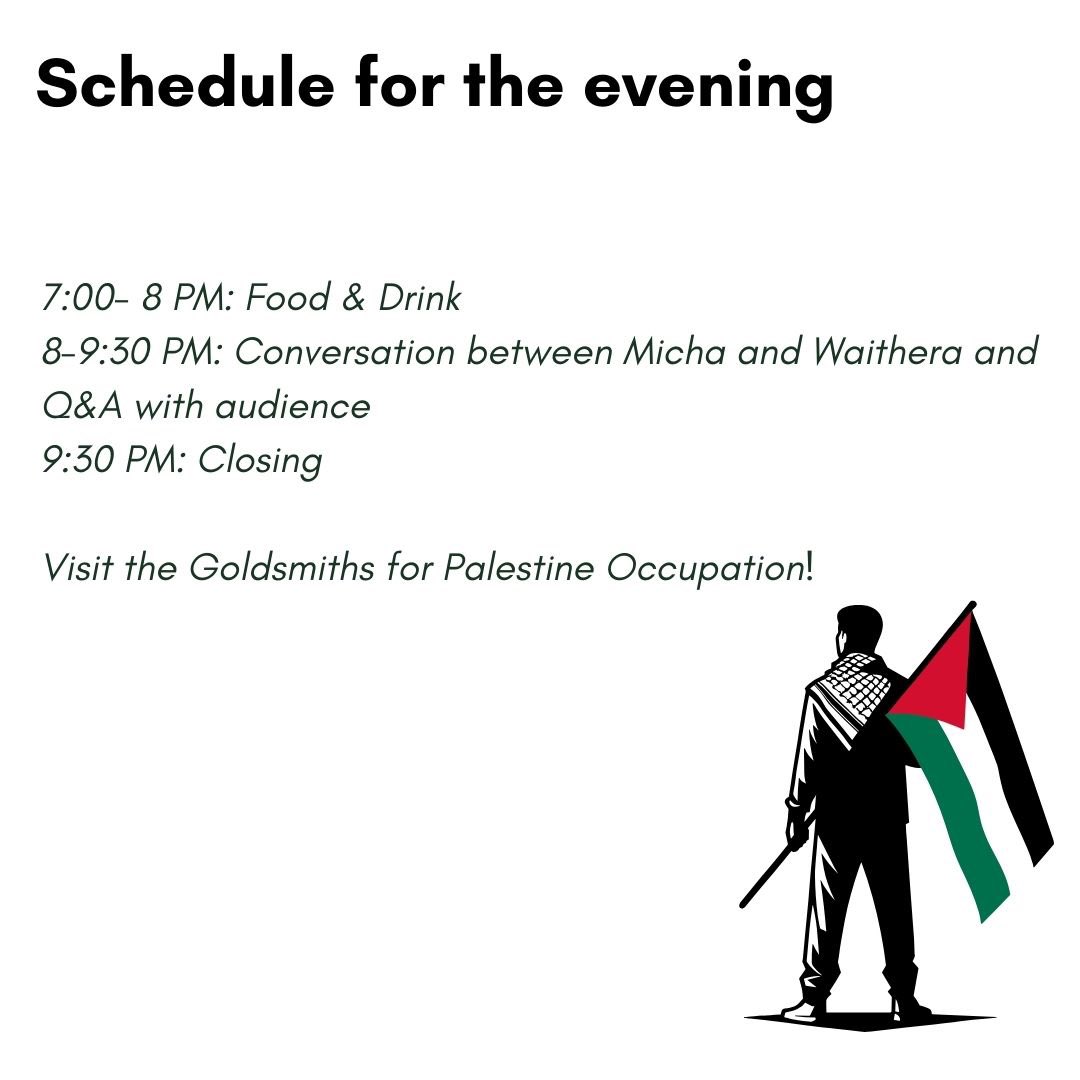 CFR is supporting this event by Solidarity Kitchen that is happening on Friday 1 March 2024 between 7:00 - 9:30pm at the Goldsmiths Occupation for Palestine on the lower ground of the Professor Stuart Hall Building, Goldsmiths, New Cross !