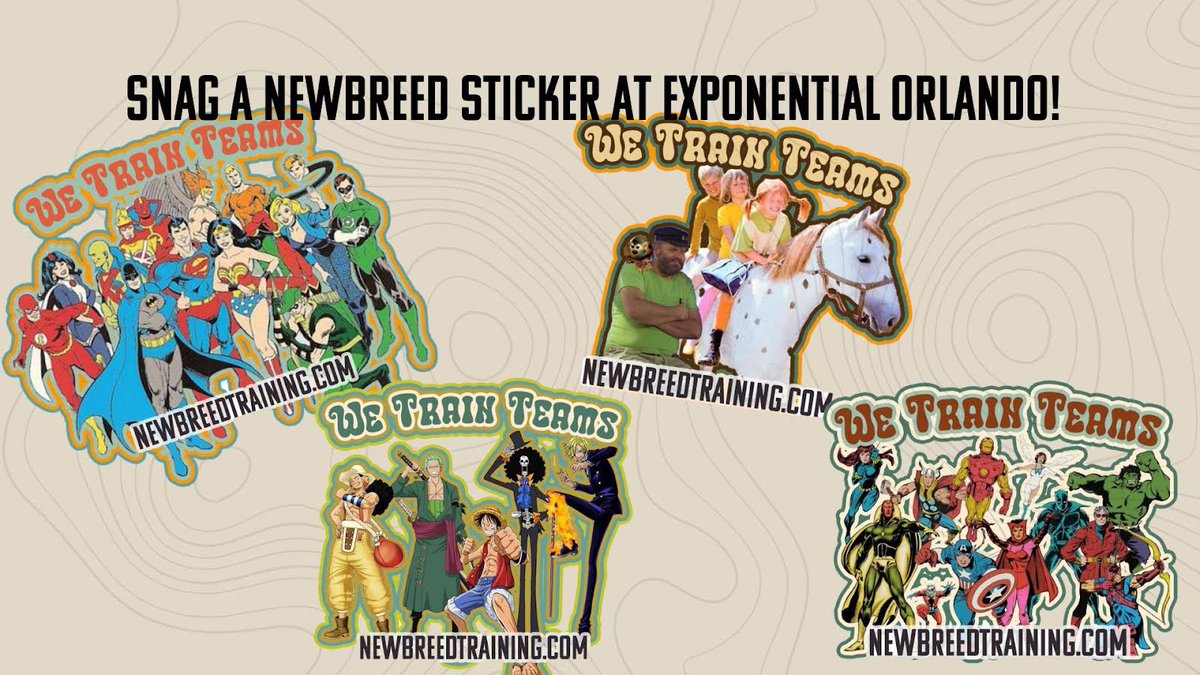 Our stickers were so popular last year, that we’re back with 4 new designs! Find us at Exponential Orlando next week to get one. See where the NewBreed team will be here: newbreedtraining.com/join-newbreed-…