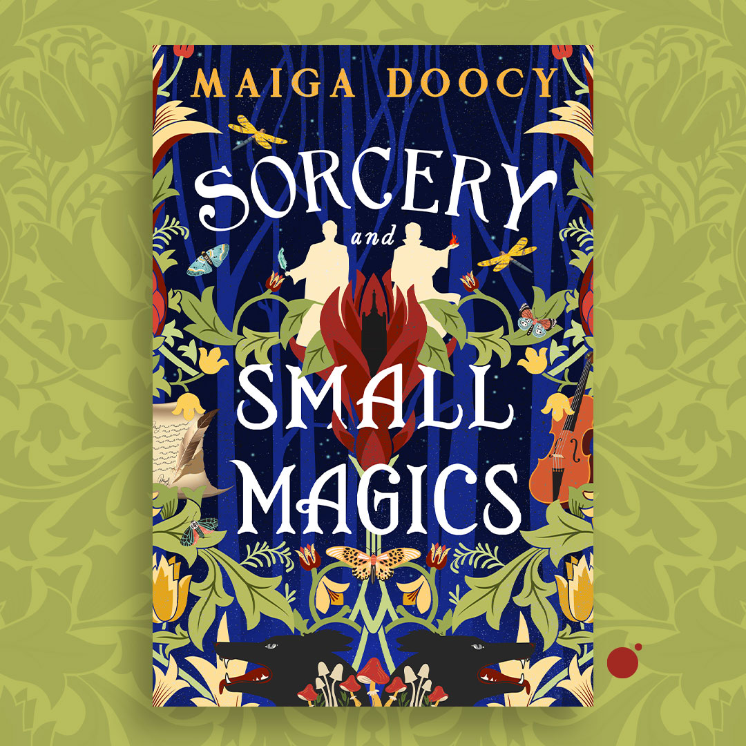 Cover launch! SORCERY AND SMALL MAGICS by @maigadoocy is a charming tale about a sorcerer and his rival as they search for a counterspell that can break the curse between them—only to discover that magic might not be the only thing pulling them together. Design by @VonBrooklyn