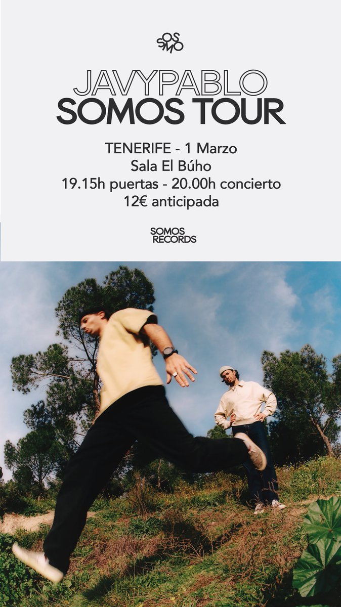 ¡¡¡TENERIFE!!! Nos vemos este viernes 🥳 Podéis comprar vuestra entrada por aquí: 
javypablo.com/copia-de-home