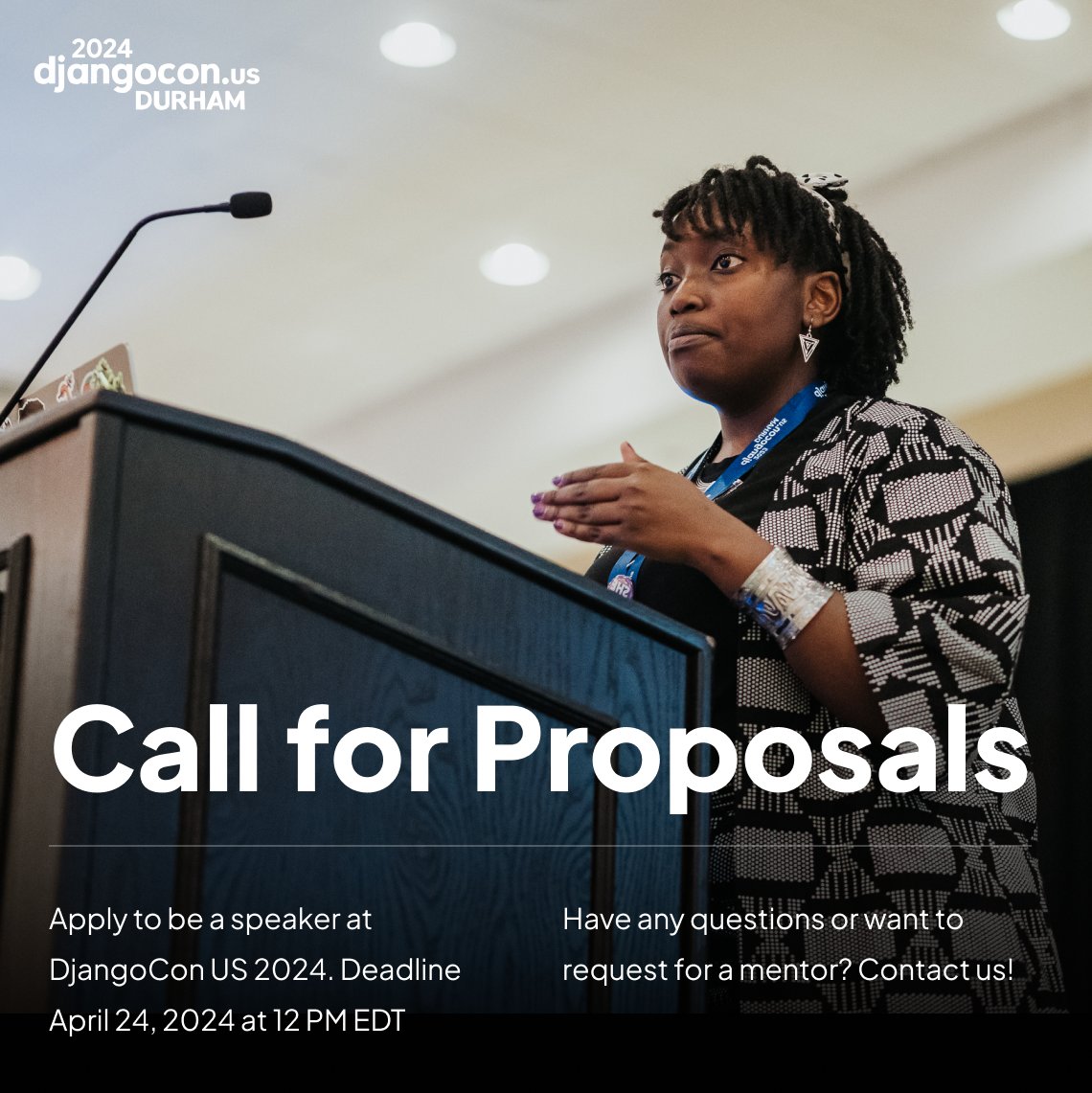 ✨Our #DjangoCon US 2024 Call for Proposals and Opportunity Grant Applications are OPEN! See the details: 2024.djangocon.us/Applications for both close at Noon Eastern on Wednesday, April 24. Get your proposals in!