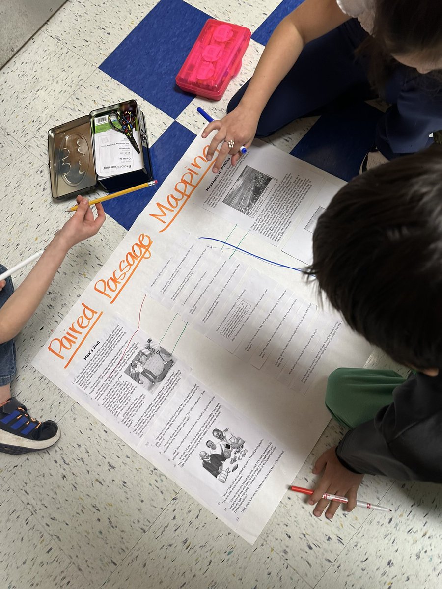 HeyMrsMartinez's tweet photo. Our 3rd Grade Bulldogs put their compare and contrast skills into practice through Paired Passage Mapping. Students worked in groups to locate text evidence to support their understanding. 👏🏼👏🏼 @nisdelemelar https://t.co/1pKXPCg9ee
