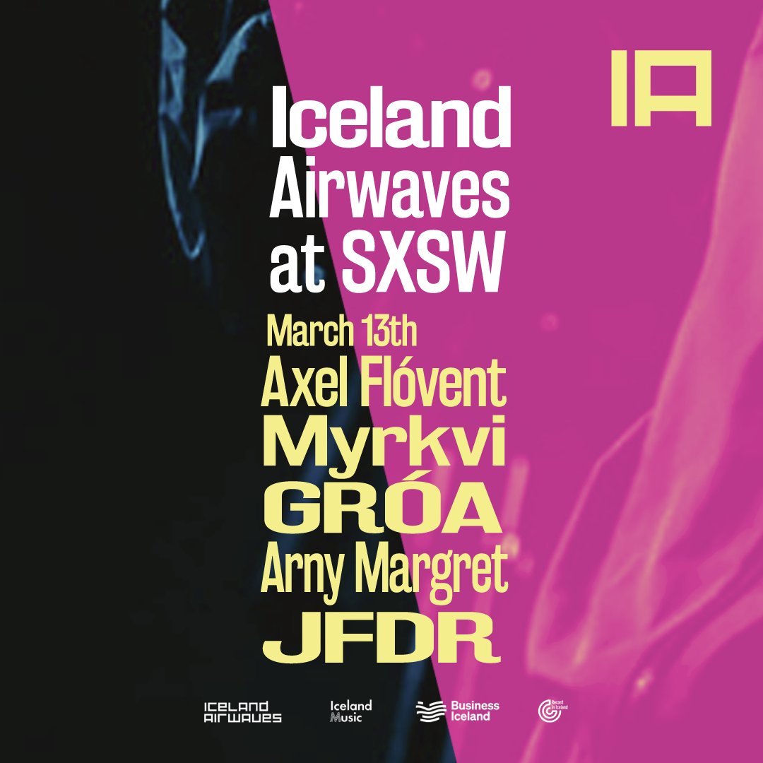 We're going to Texas 🇺🇸🤠 Join us for an itty-bitty Iceland Airwaves at South by Southwest, featuring some amazing Icelandic acts. Performing: Axel Flóvent, Myrkvi, Gróa, Arny Margret & JFDR More info: icelandairwaves.is/sxsw