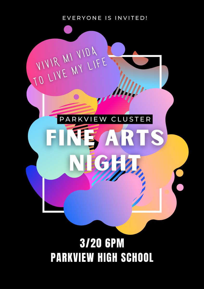 Fine Arts Night is on March 20! This event will feature art work and music from all of the Sterling Park schools. Doors open at 6:00 and musical performances will begin at 6:30 in the Park View Main Gym. See you there! <a href="/SterlingMiddle1/">Sterling MS</a> @pvhspatriotband