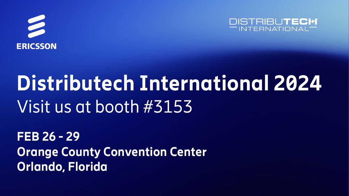 EricssonNA's tweet photo. Welcome to day 2️⃣ of #DISTRIBUTECH24! 

👀 Swing by Booth #3153 to see Zero Trust Security and Autonomous Operations in action in a live #PrivateCellular environment (and more!) https://t.co/yrYiasGrim