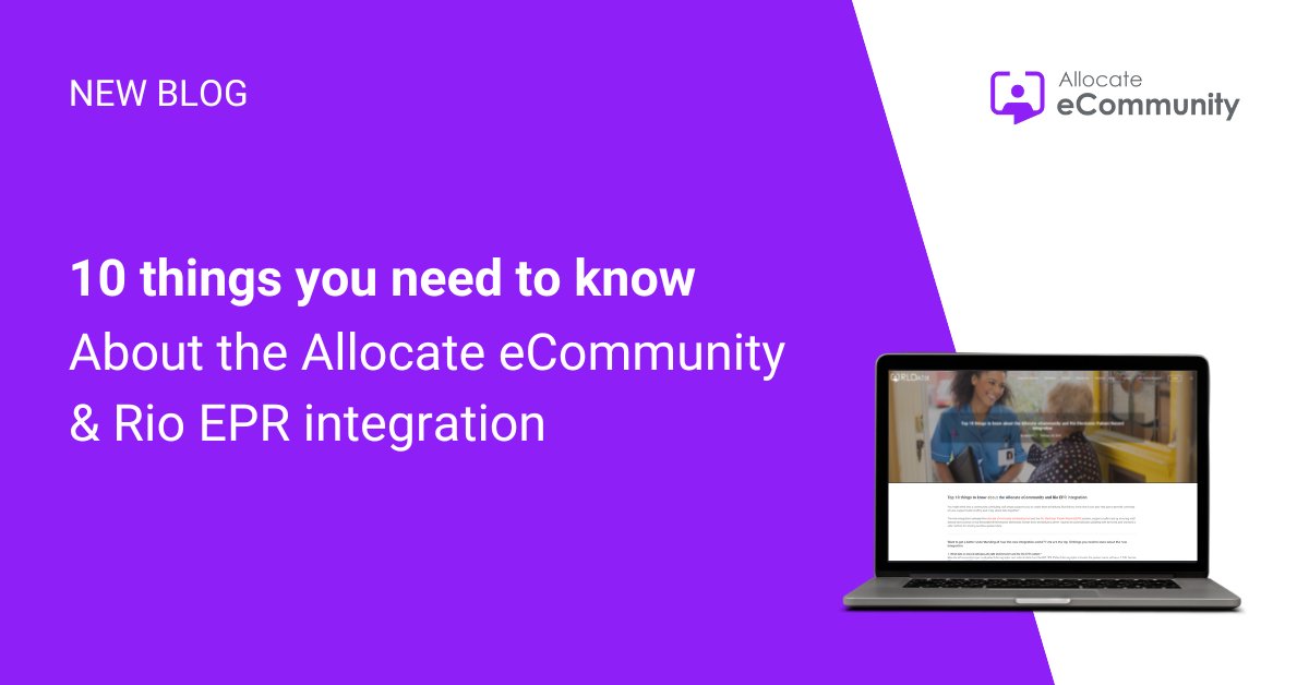 Integrating a #CommunityScheduling tool & EPR system can provide staff access to real-time patient data & protect sensitive information, ensuring safer care. Discover 10 key things about the Allocate eCommunity and Rio EPR integration: ow.ly/tIqA50QIO7Q #CommunityCare