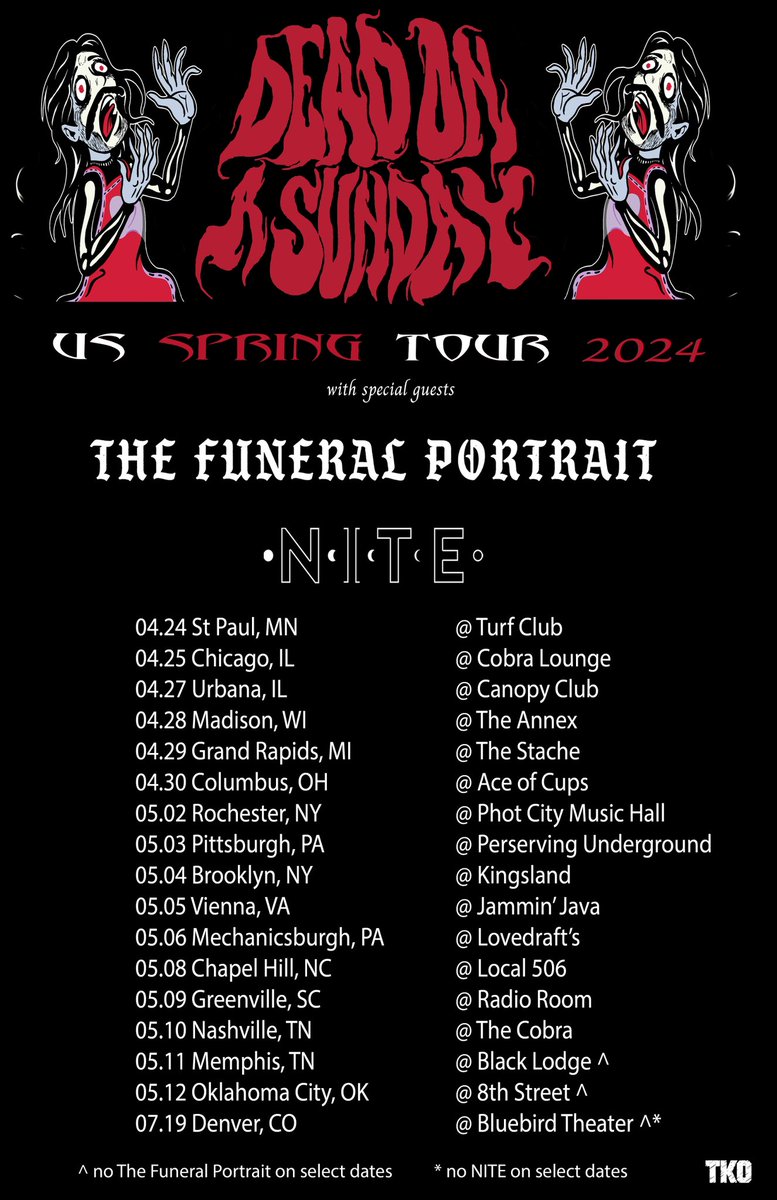 US spring tour dates with @TFP_devotion and @wearethenite are on sale now! linktr.ee/doastourdates