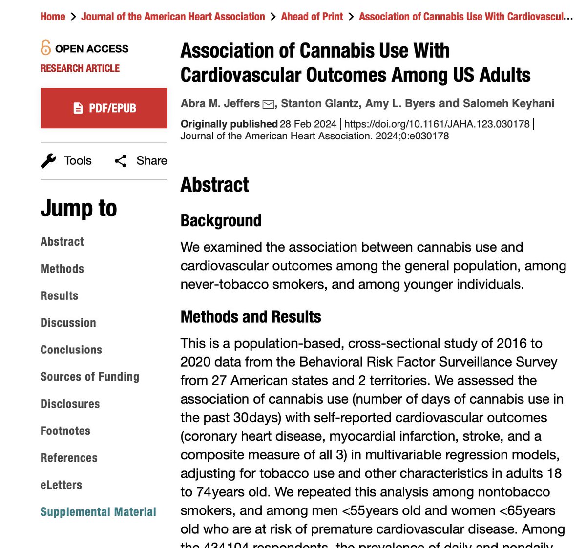 New study finds: Daily use of weed, mostly via smoking, was tied to a 25% increased chance of heart attack and a 42% increased chance of stroke compared with not using weed. Weekly use was tied to a 3% increased chance of heart attack and a 5% increased chance of stroke.…