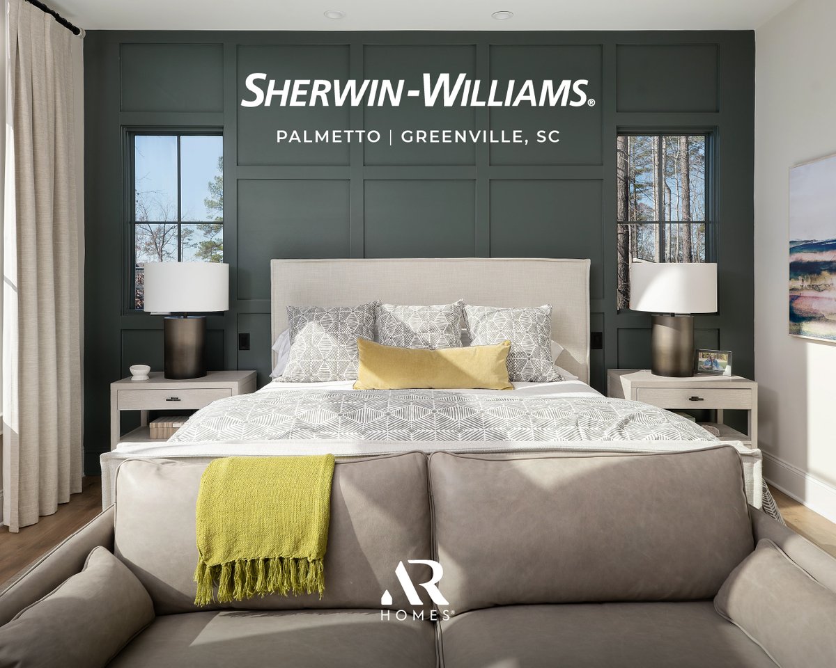arhomesofficial's tweet photo. The choice of color on this accent wall perfectly complements the interior design in this bedroom. Do you agree?  https://t.co/eZhX29ikp3

Paint Color: Sherwin-Williams 
7622 Homburg Gray

#SWColorLove #ARHomes #InspiredLivingStartsHere https://t.co/kimbV2Hvpr