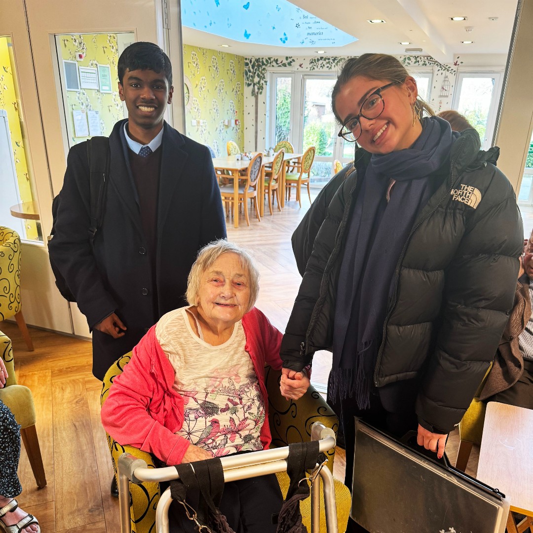 Trinity students entertain Wilhelmina House residents with a music quiz - both residents and students joked and laughed and had a thoroughly enjoyable afternoon. #WhitgiftCare #Croydon #CareinCroydon