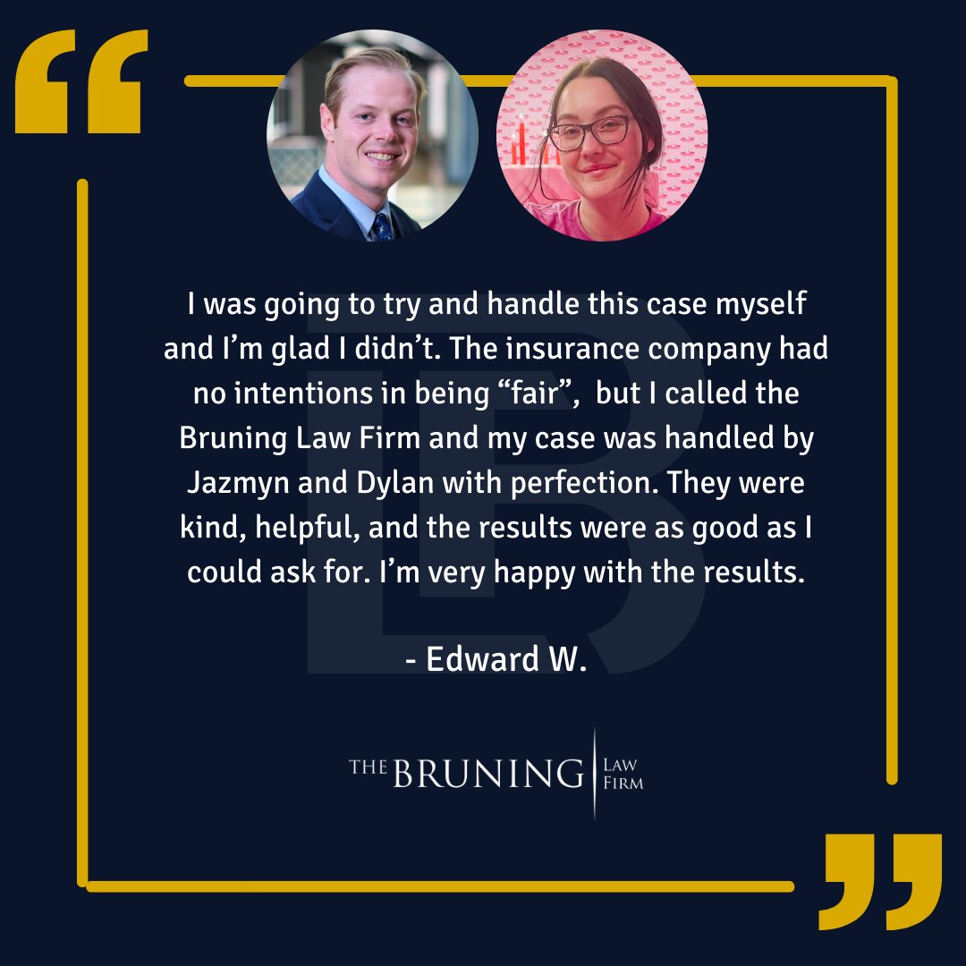 Find another law firm with reviews this consistent - I dare you 😉 Dylan and Jazmyn obtained full 3rd party and 1st party policy limits for Edward, resulting in another happy client! Great job, team! 
#personalinjury #5stars