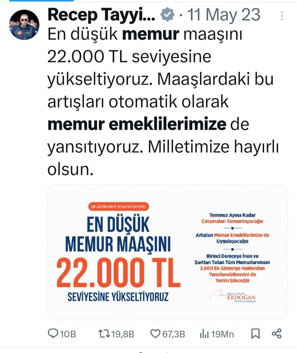 <a href="/ikoncuk/">İSMAİL KONCUK</a> 657 sayılı yasa, 5434 sayılı yasalar ile bağlı olan memur ve memur emeklileri tarihinde ilk kez temmuz ayında ayrıştırıldı ve sayın cumhurbaşkanını da söz verdiği halde otomatik yansıyacak denilen seyyanen memur emeklisine yansımadı

Memur Emeklisi 
#MemurEmeklisininSeçimiGeçim