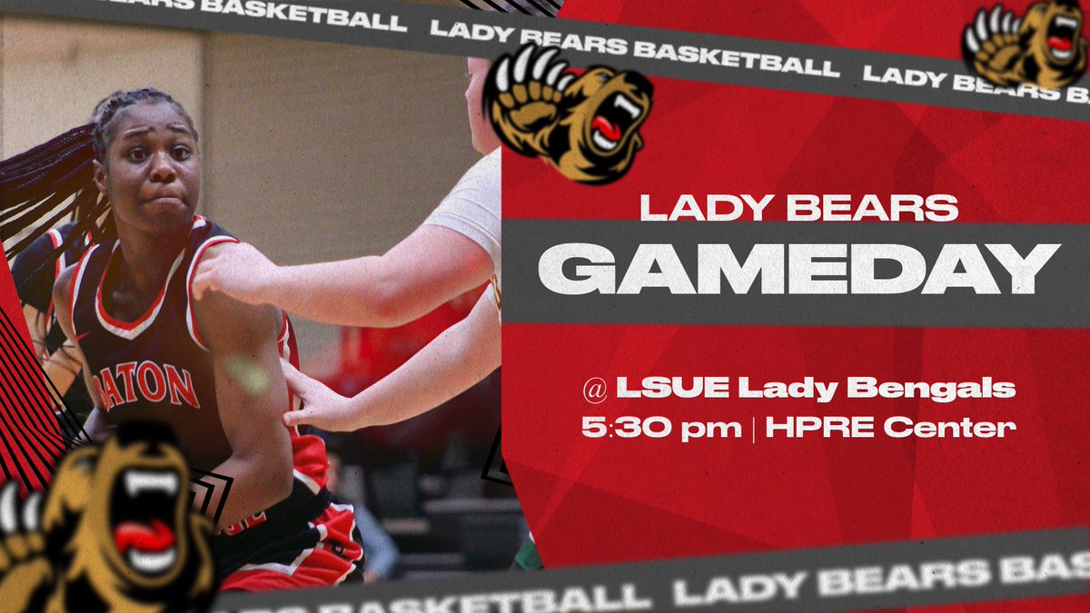 🚨It’s GAMEDAY 🚨 🐻🏀🆚LSUE Lady Bengals 📍Eunice, LA ⏰ 5:30 pm 🏟 HPRE Center 🎥 lsuebengals.net/digitalnetwork #clawsup #beardown