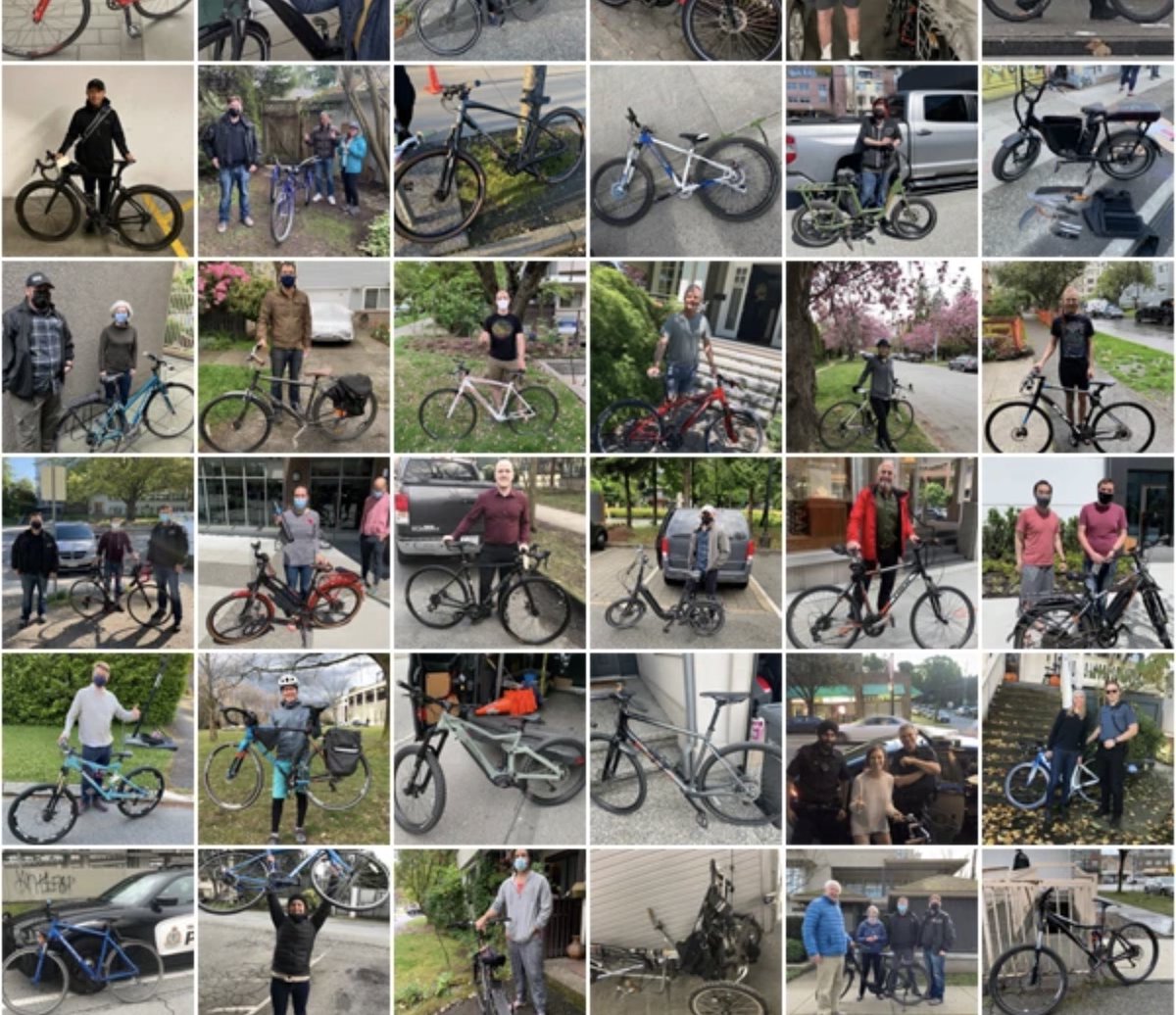 Project529BC's tweet photo. Just a handful of the thousands of stolen bikes we have helped return. Download the free @project529 app today and register your bike today. Register Report Recovery #bikethievessuck https://t.co/2khHlro3ZY