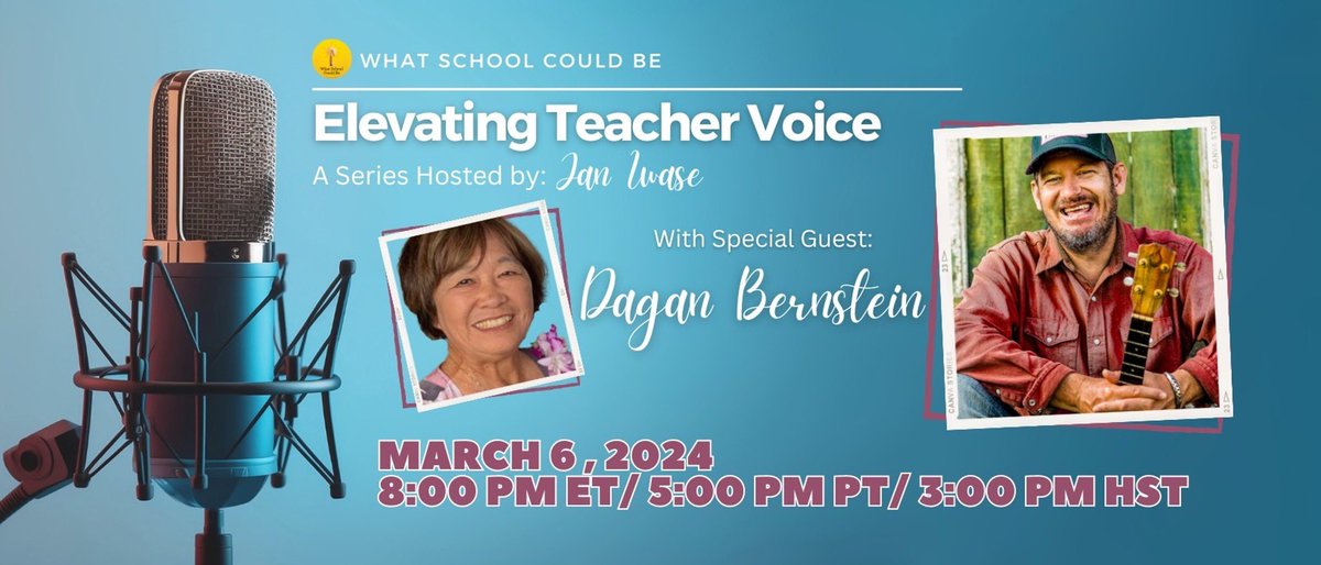 Join us on Wed., March 6, when @DaganBernstein joins our @SchoolCouldBe community to read one of his many blogs followed by a discussion. I know it will be great! Register here: us06web.zoom.us/meeting/regist…