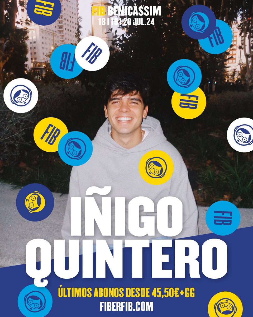 🔥NUEVA CONFIRMACIÓN🔥 El número 1 en las listas de todo el mundo @inigoquinteroo se une a #FIB2024 y tú tienes que estar para verlo 💙 ¡Consigue tus abonos desde 45,50€+gg!