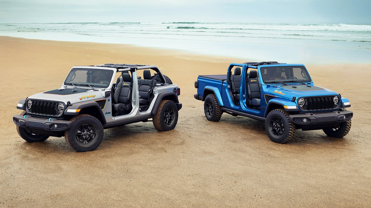 Catch some sun, sand and good times in our 2024 Jeep® Wrangler and Gladiator Jeep® Beach special editions. Limited quantities ready for order! ☀️