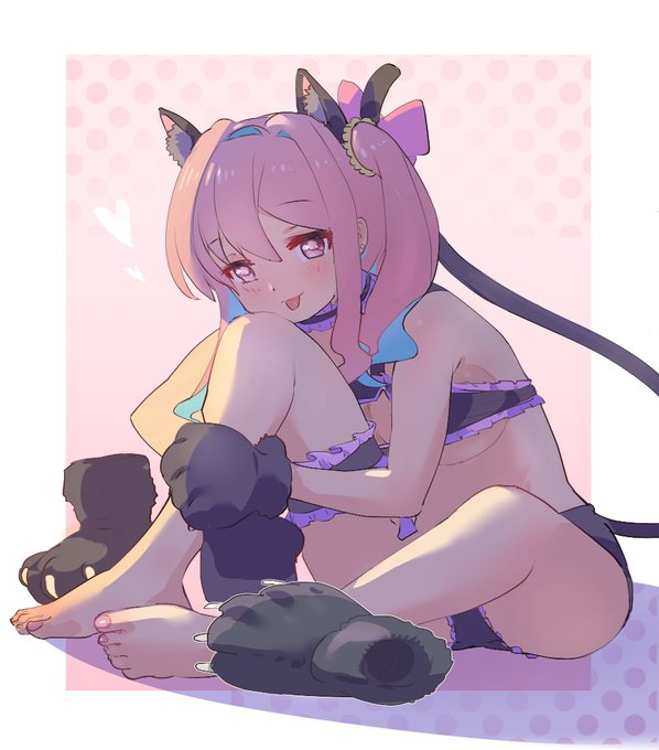 かえでちゃんにも猫ランジェリーを…
ちょっぴり大人ぽい

#おにまいお絵描き 