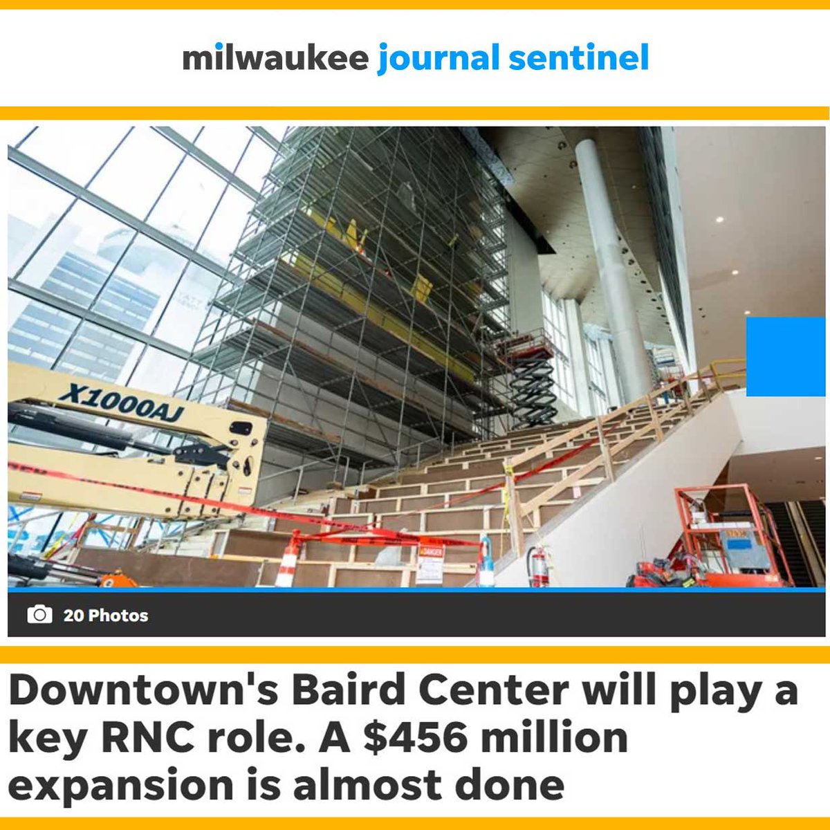 The newly expanded Baird Center is almost done! On Feb 22, 2024 the @MKEBizJournal & @journalsentinel provided an overview of project updates leading up to the Grand Opening Gala: cdsmith.com/artsentertainm… #Milwaukee #Wisconsin #buildingmore #construction