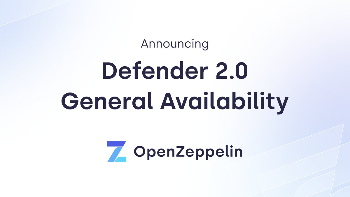 📢 OpenZeppelin Defender 2.0 — our mission-critical security, operations, and automation platform — is now generally available with features:

👁️ Code Inspector: powerful analyzer integrated with Github
🚀 Deploy: cross-chain deterministic contract deployments
⚡️ High efficiency