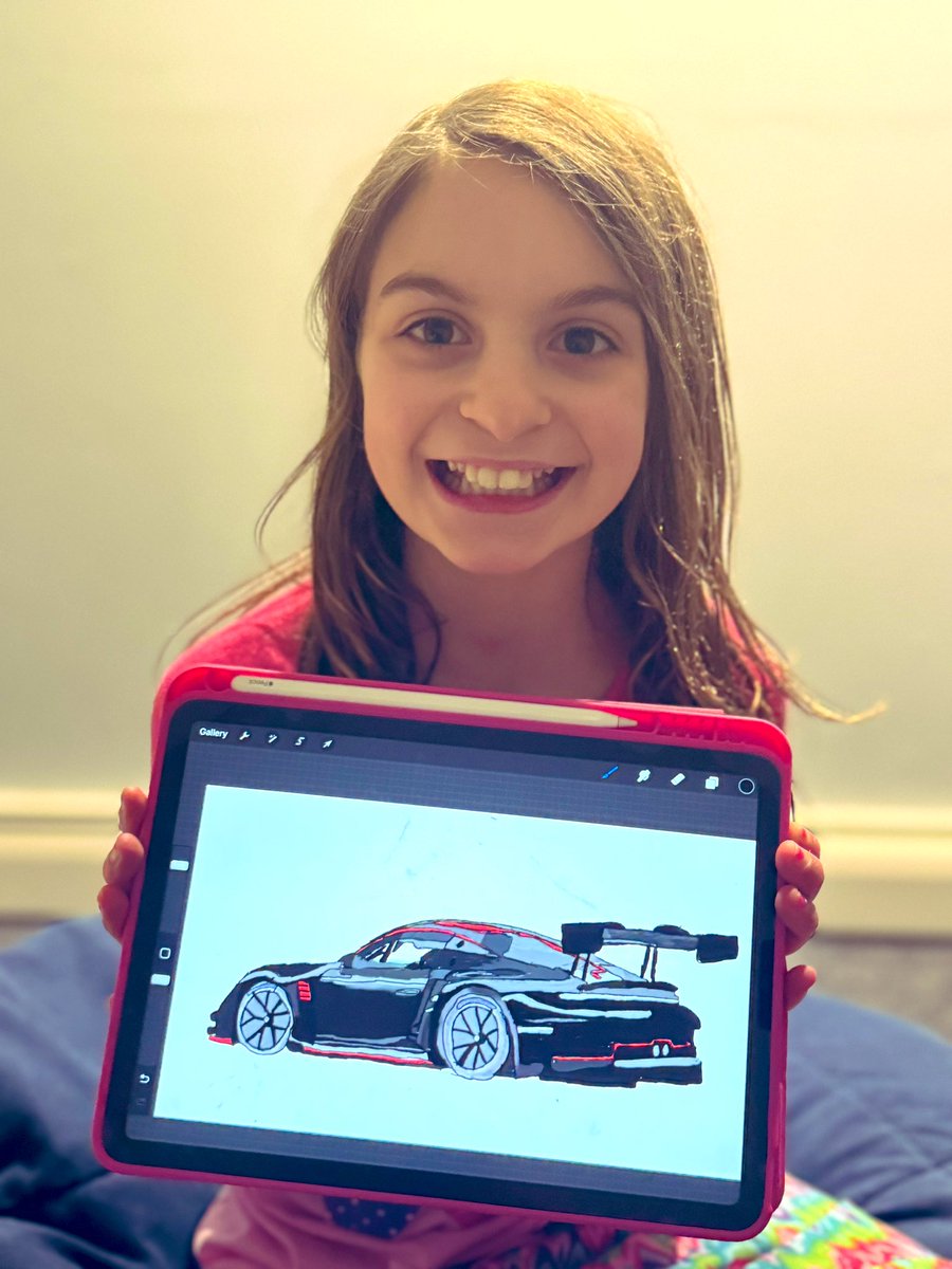 MrsGoldbergArt's tweet photo. I’m probably biased, but mini Miss G may be my best student. She is practicing using layers, reference pics, and a variety of tools in #procreate to make her twin brother a special 10th birthday present. #arted #digitalart #procreateart #illustration #procreatebeginner #ipad https://t.co/RbsRn6pdwa
