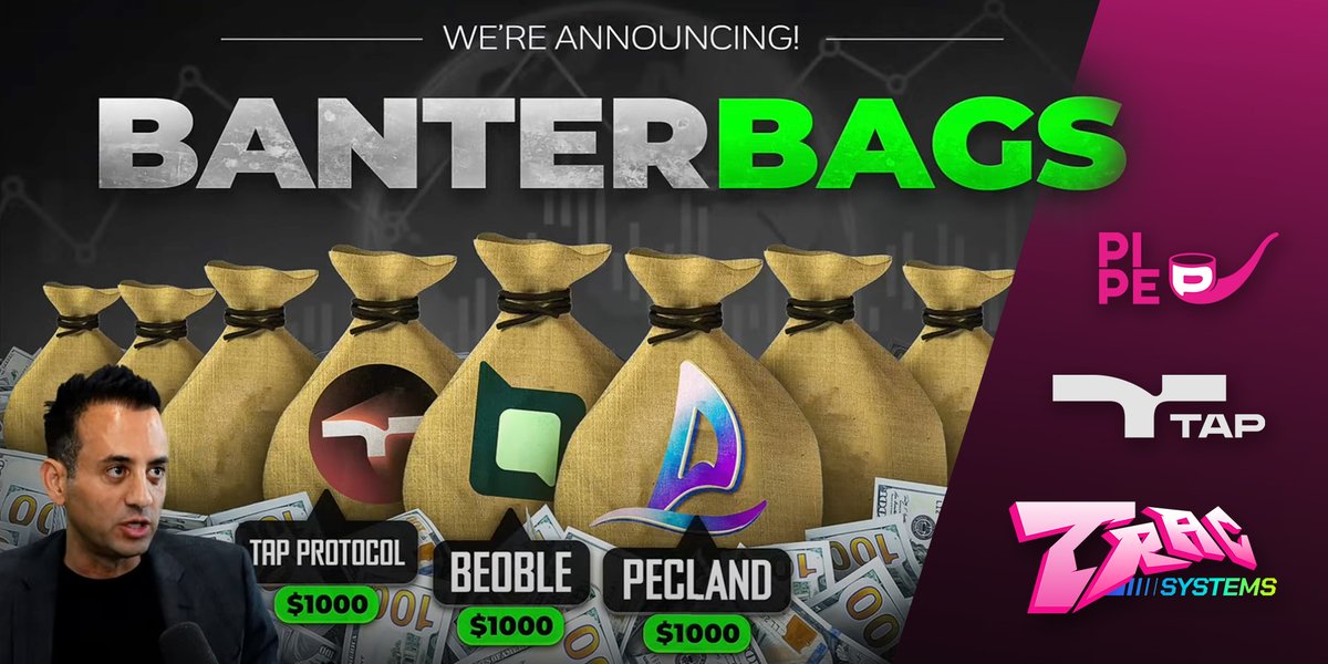 We are thrilled to announce that <a href="/tap_protocol/">TAP Protocol</a> is included in the prestigious Crypto Banter Bags! 🚀 

In less than 4 hours, the first $TRAC and $PIPE snapshot for the $TAP token Airdrop will be taken! 

A warm welcome to <a href="/cryptomanran/">Ran Neuner</a> and the <a href="/crypto_banter/">Crypto Banter</a> Community as they