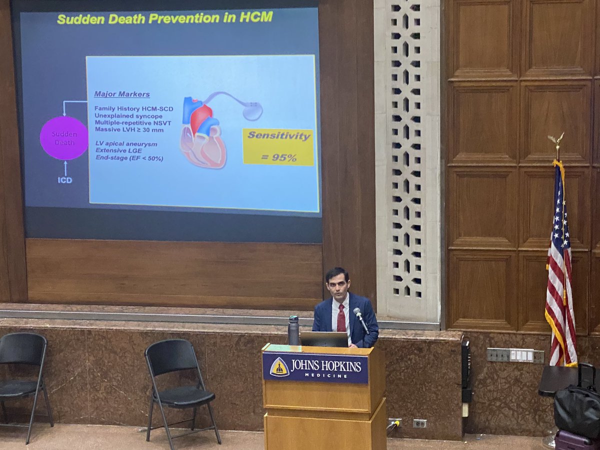 Awesome having my long-time mentor and collaborator @EthanRowin drop some knowledge on HCM-related afib for us at @hopkinsheart grand rounds!