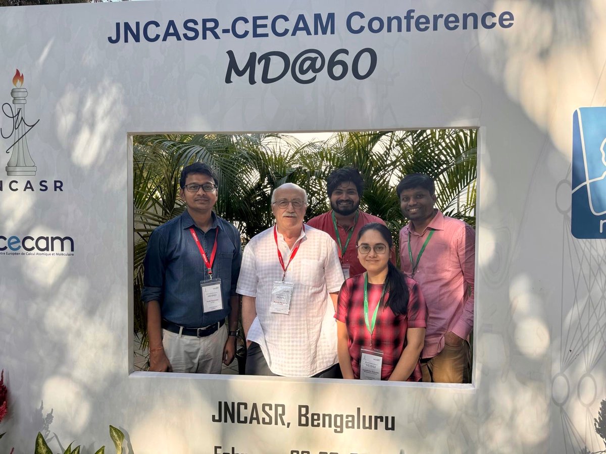 Indian delegates of <a href="/GroupParrinello/">Parrinello Group</a>! #MDAT60 #JNCASR

<a href="/Jayashrita/">Jayashrita Debnath</a> <a href="/TarakChem/">Tarak Karmakar</a> <a href="/SudipDa09195612/">Sudip Das</a>